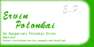 ervin polonkai business card